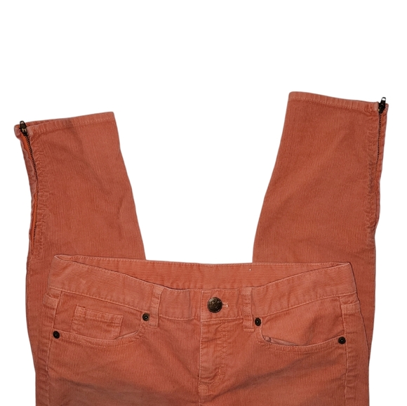 J.Crew Champagne Color Toothpick Corduroy Ankle Zippers Skinny Straight Jeans 28 - Picture 2 of 7